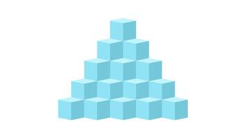 a blue cube tower with a christmas tree on top vector