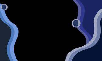 Dynamic waves abstract fluidity black background design vector