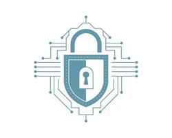 Cybersecurity lock icon representing digital data protection, network security, encryption technology, safeguarding sensitive information, preventing cyber threats, ensuring privacy, secure online vector