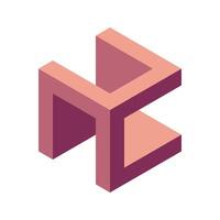 Cube logo, geometric design. Box logotype company, trendy techno emblem in isometric 3D style. vector