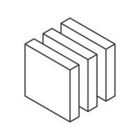 Cube logo, geometric design. Monochrome box logotype company, trendy techno emblem in isometric line style. vector