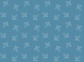 Hand drawn floral pattern design. Simple ornament with plant and leaf. vector