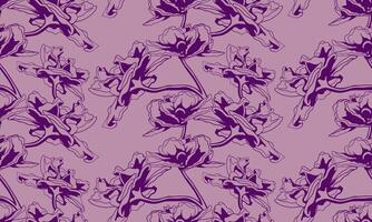 Hand drawn floral pattern design. Flower drawing simple ornament. vector