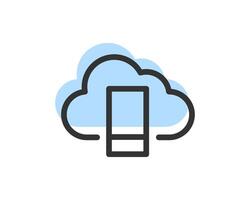Cloud Storage And Data Transfer Icon. Computing Service And Network Related Line Icons. Database And Server, Cyber Security, Digital Transformation. vector