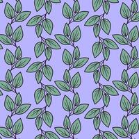 Hand drawn floral pattern design. Simple ornament with plant and leaf. vector