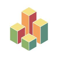 Cube logo, geometric design. Box logotype company, trendy techno emblem in isometric 3D style. vector