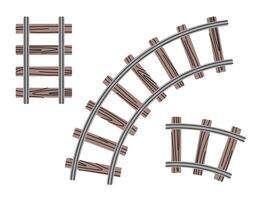 Illustration of railway tracks on white background. Rails in flat style, icon. Cartoon illustration for fabric design, wallpaper, greeting cards, etc vector