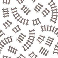 Seamless pattern with railway tracks in flat style. Train rails background. Cartoon texture for fabric, wallpaper, clothes vector