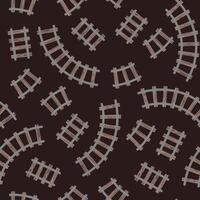 Seamless pattern with railway tracks in flat style. Train rails background. Cartoon texture for fabric, wallpaper, clothes vector
