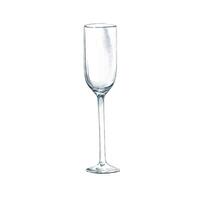 An empty champagne glass. watercolor illustration. Isolate it. Glassware for alcoholic beverages. An element of the design of cards. For banners and posters. For restaurant menus vector