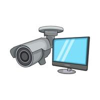 illustration of cctv with computer vector
