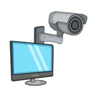 cctv with computer vector