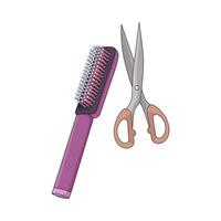 comb and scissors vector