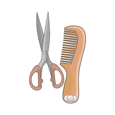 comb and scissors illustration