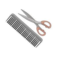 comb and scissors vector