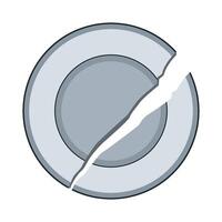 Broken Plate Split in Two illustration vector