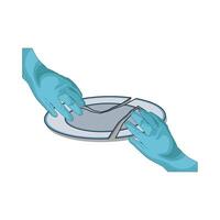 Broken Plate in Hand vector