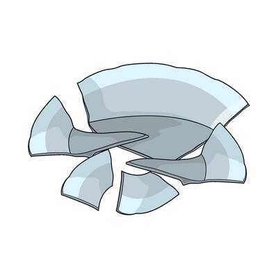 Shattered Plate Fragments Scattered