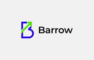 Logo Arrow and Letter B, fintech, technology, arrow, growth and increase symbols icon. Editable file vector