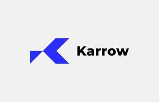 Logo Arrow and Letter K, fintech, technology, arrow, growth and increase symbols icon. Editable file vector