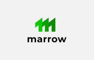 Logo Arrow and Letter M, fintech, technology, arrow, growth and increase symbols icon. Editable file vector