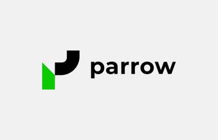 Logo Arrow and Letter P, fintech, technology, arrow, growth and increase symbols icon. Editable file vector