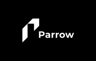 Logo Arrow and Letter P, fintech, technology, arrow, growth and increase symbols icon. Editable file vector