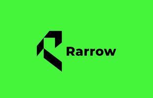 Logo Arrow and Letter R, fintech, technology, arrow, growth and increase. Editable file vector