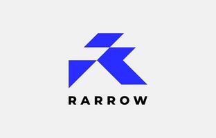 Logo Arrow and Letter R, fintech, technology, arrow, growth and increase symbols icon. Editable file vector