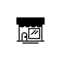 Semi solid Icon Glyph Building Store or mall symbols editable file vector