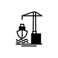 Semi solid Icon Glyph Building harbor symbols editable file vector