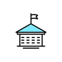 Flat Icon Line Building School or university symbols editable file vector