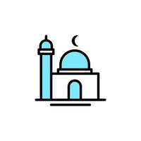 Flat Icon Line Building mosque muslim symbols editable file vector