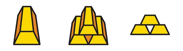 Icon set golden bar, finance assets investment vector