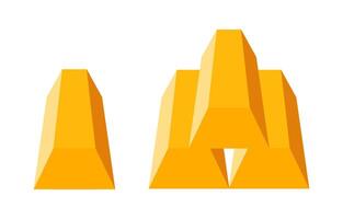 Icon set golden bar, finance assets investment. Editable file vector