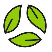 Icon flat circle loop leaf renewable energy, nature go green and save earth. Editable file vector