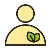Icon flat user or person ecology community, nature go green and save earth. Editable file vector