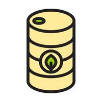 Icon flat drum with leaf ecology, nature go green and save earth. Editable file vector