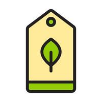 Icon flat shopping tag with leaf ecology, nature go green and save earth. Editable file vector