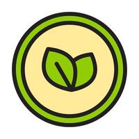 Icon flat coin money with leaf ecology, nature go green and save earth. Editable file vector
