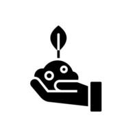 Icon solid glyph factory leaf ecology, nature go green and save earth. Editable file vector