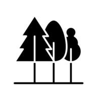 Icon solid glyph trees or forest, nature go green and save earth. Editable file vector