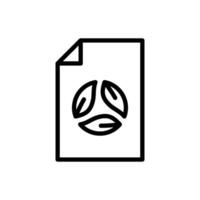 Icon line paper leaf ecology, nature go green and save earth. Editable file vector