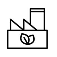 Icon line factory leaf ecology, nature go green and save earth. Editable file vector