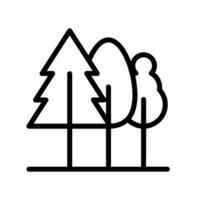 Icon line trees or forest, nature go green and save earth. Editable file vector