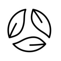 Icon line circle loop leaf renewable energy, nature go green and save earth. Editable file vector