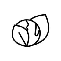 Icon line earth globe with leaf ecology, nature go green and save earth. Editable file vector