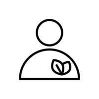 Icon line user or person ecology community, nature go green and save earth. Editable file vector