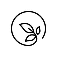 Icon line circle leaf ecology, nature go green and save earth. Editable file vector