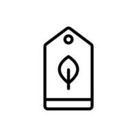Icon line shopping tag with leaf ecology, nature go green and save earth. Editable file vector